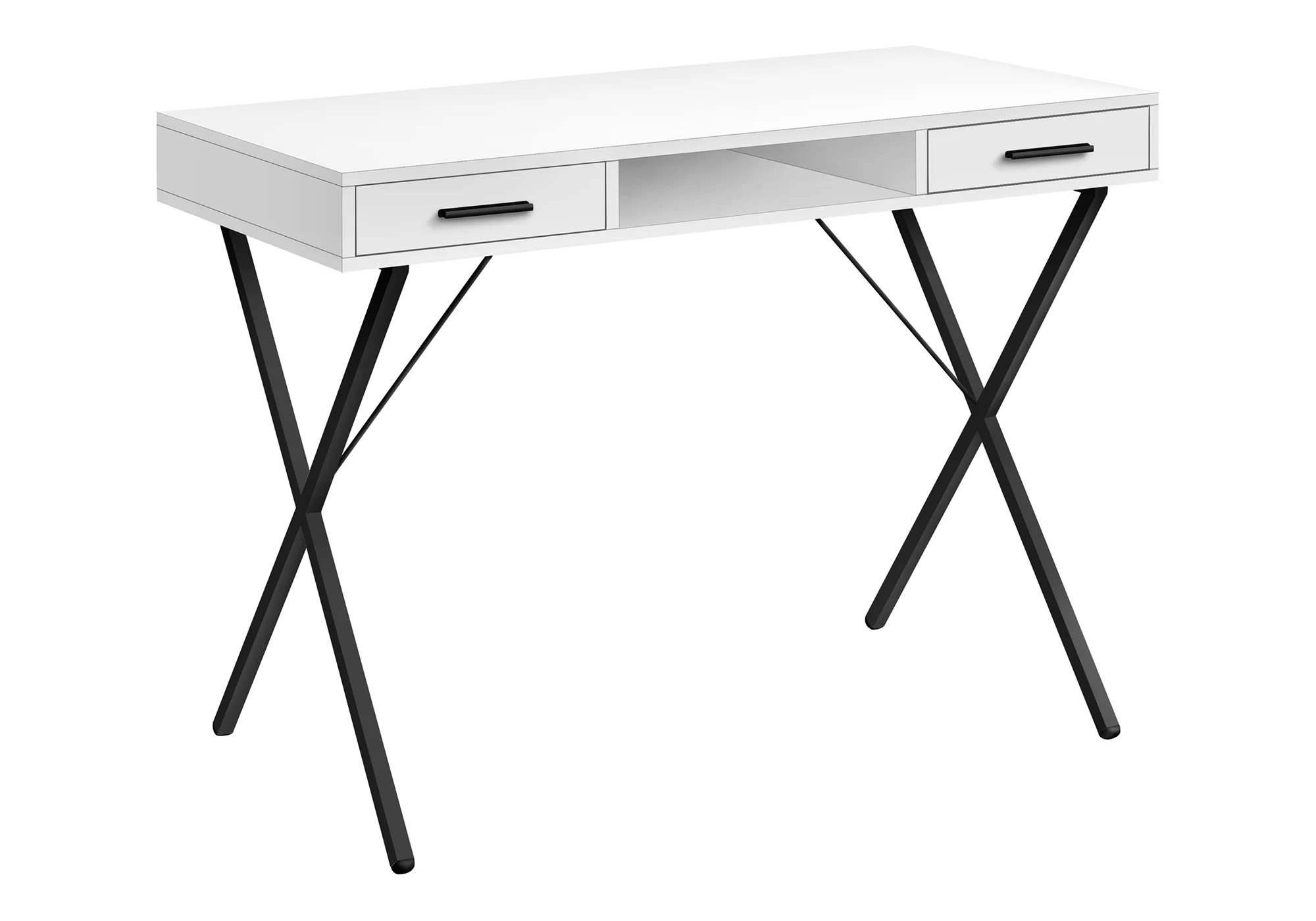 White 42" Trestle Workstation with Storage - Image 2