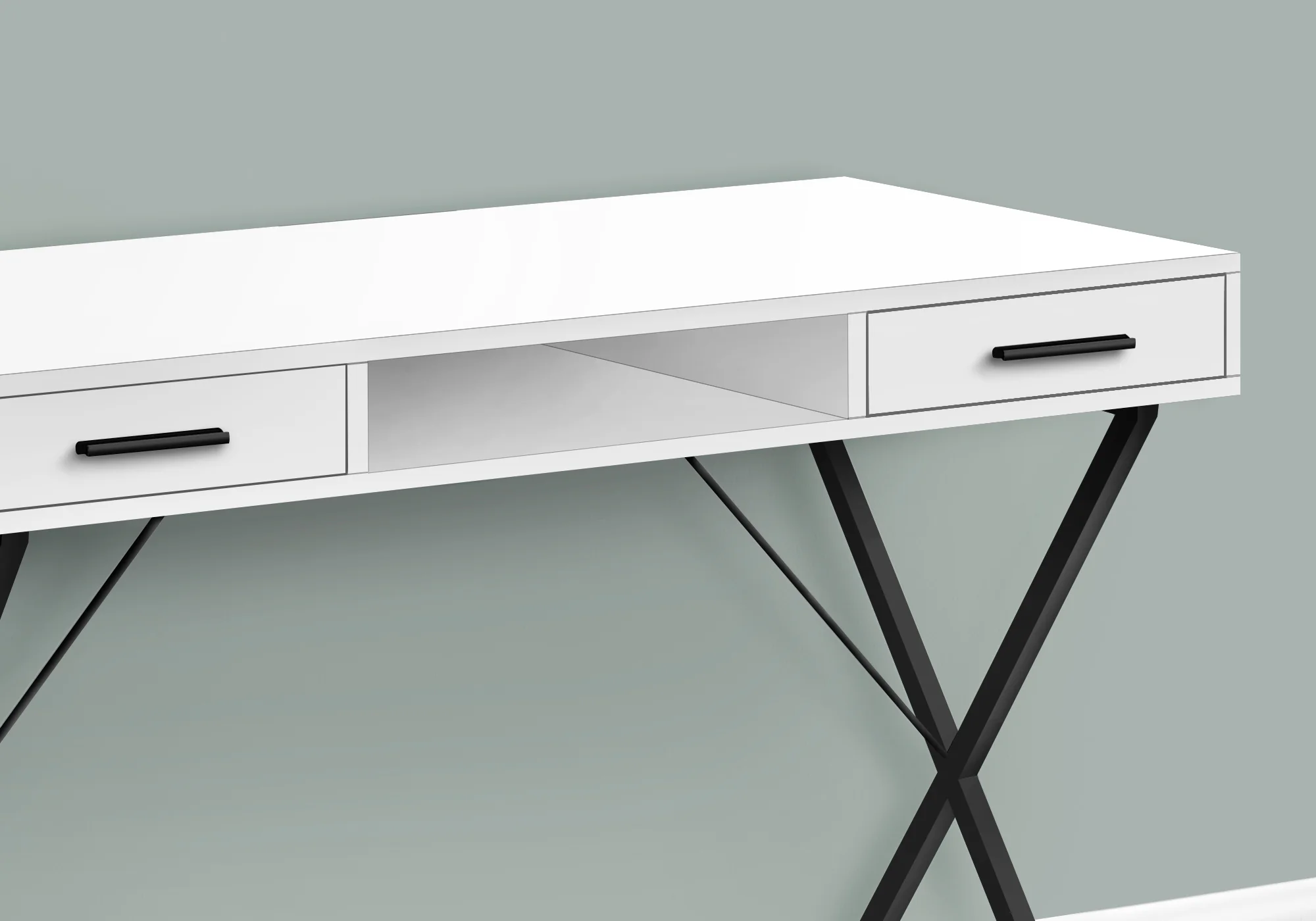 White 42" Trestle Workstation with Storage - Image 3