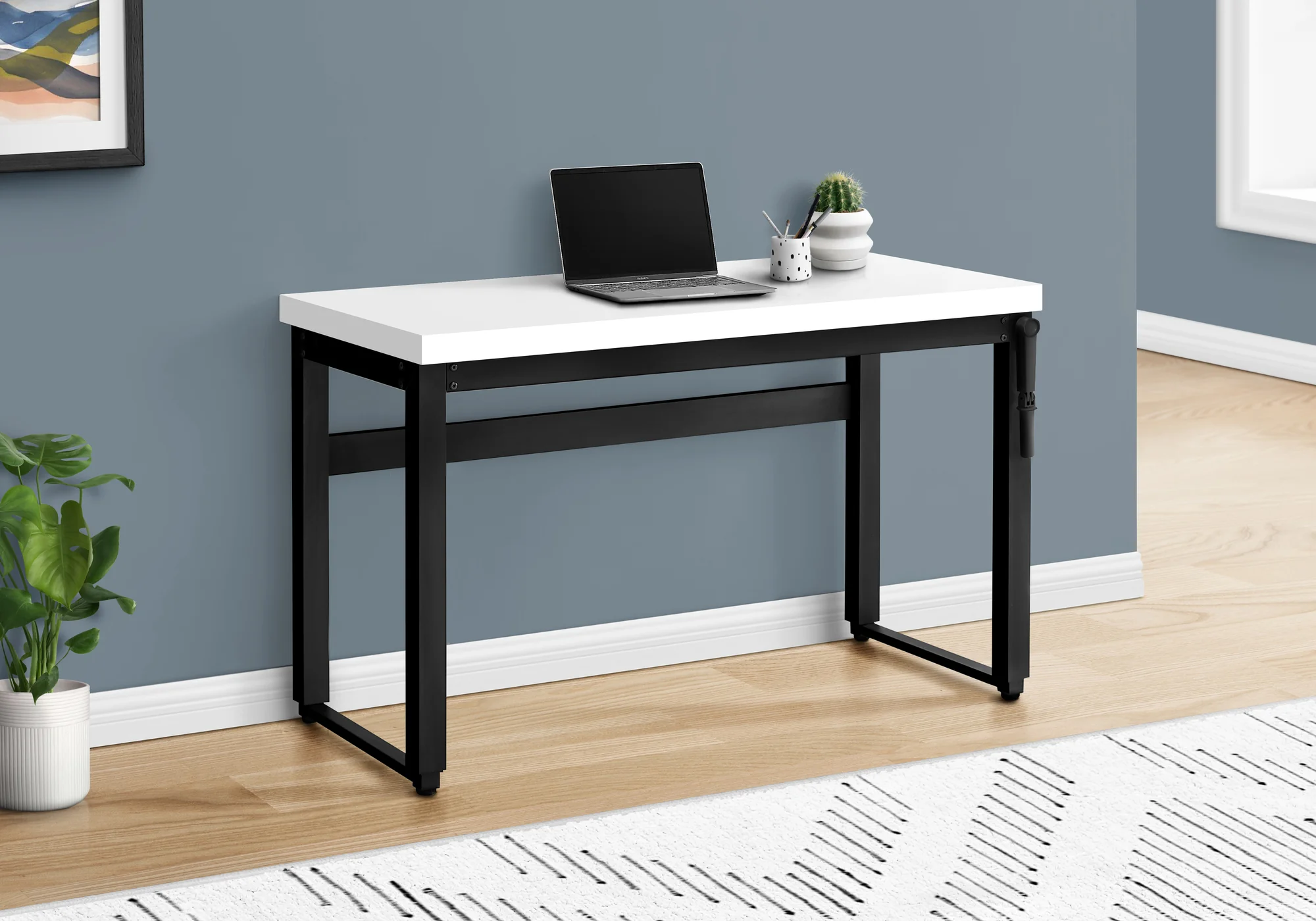 White Adjustable Height 47" Home Office Desk - Image 2