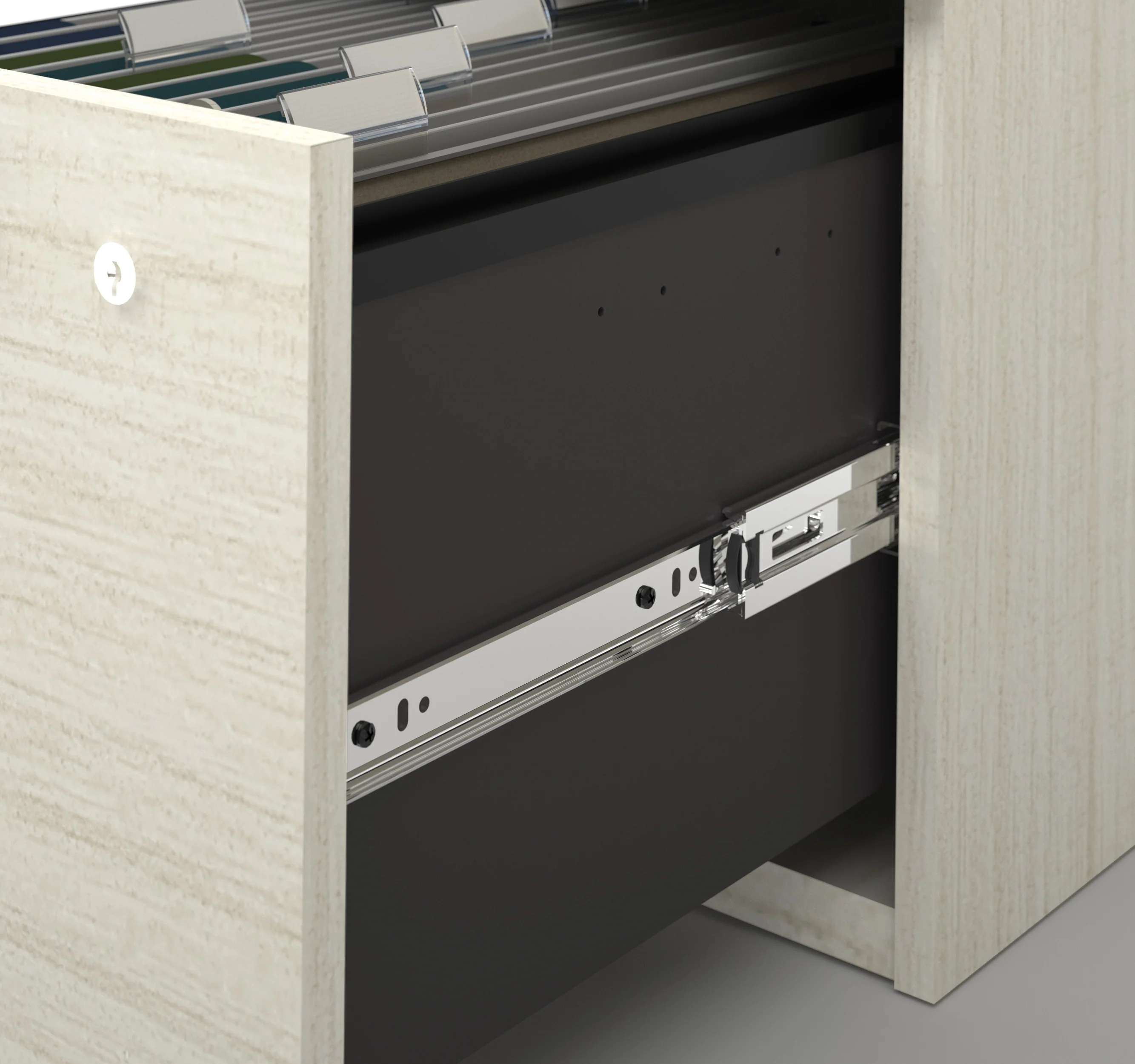 White Chocolate Premium Modern U-shaped Desk with Hutch - Image 4