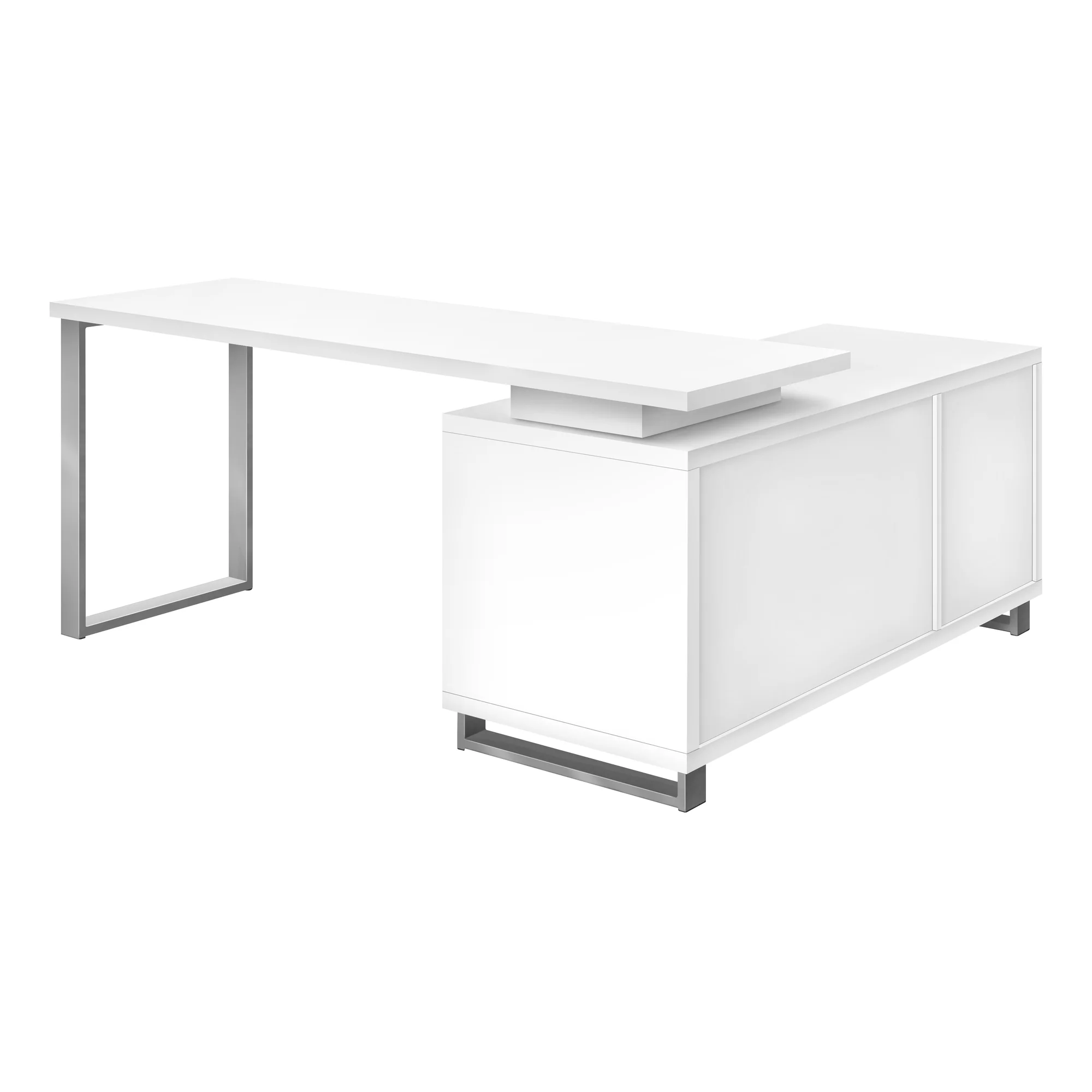 72" White Executive L-Shaped Desk - Image 3
