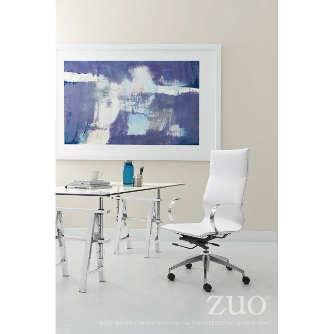 White High-Back Ergonomic Office Chair - Image 5
