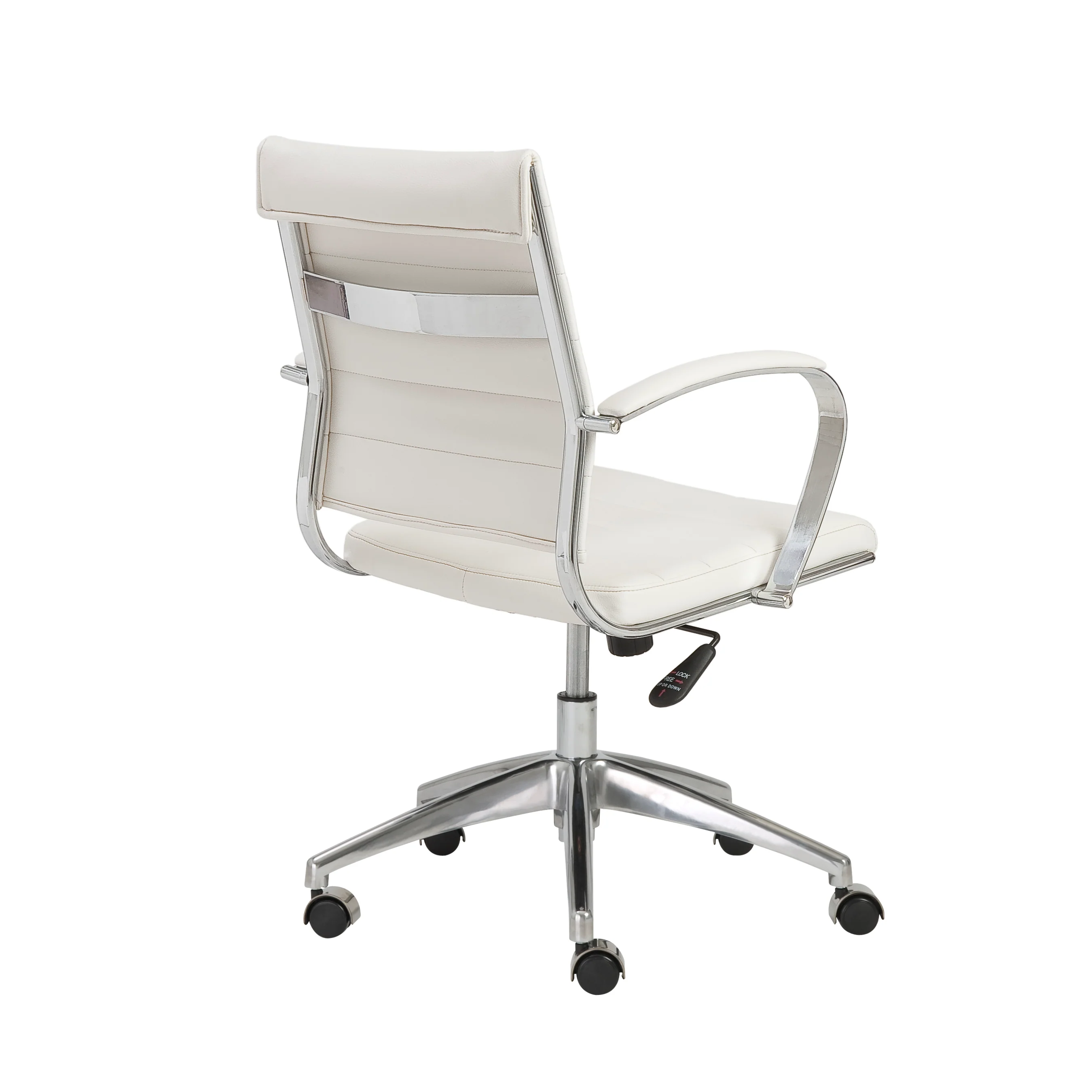White High Back Rolling Office Chair - Image 4