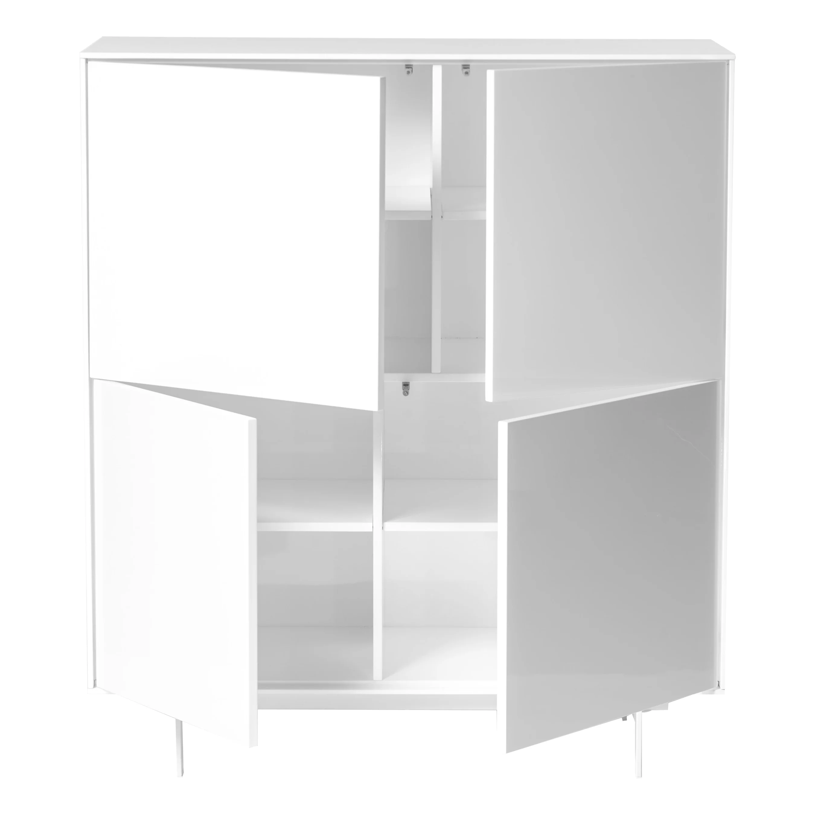 White Lacquer Square Office Bookcase w/ Doors - Image 4