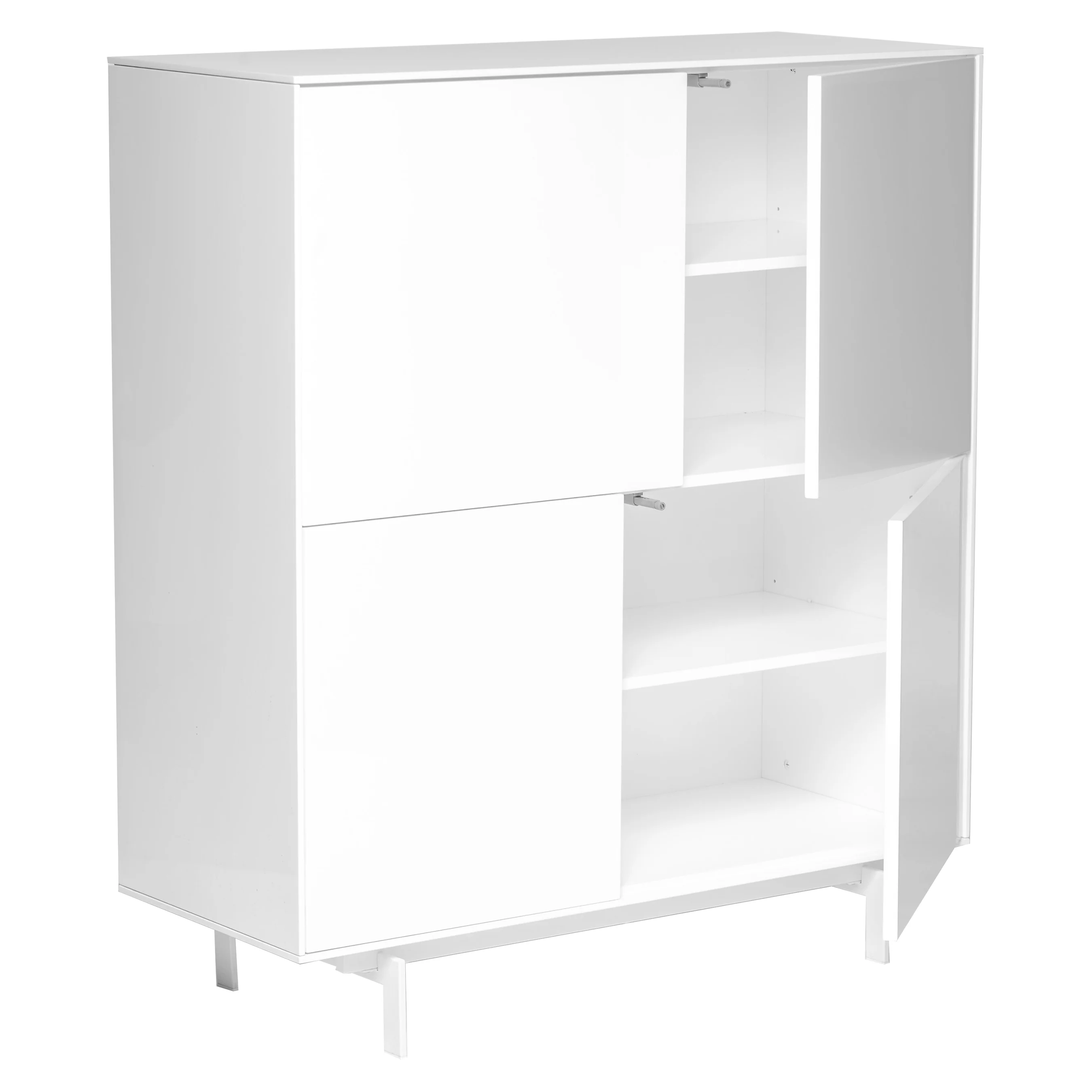 White Lacquer Square Office Bookcase w/ Doors - Image 5