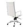 White Leather & Chrome High Back Modern Office Chair - Image 4
