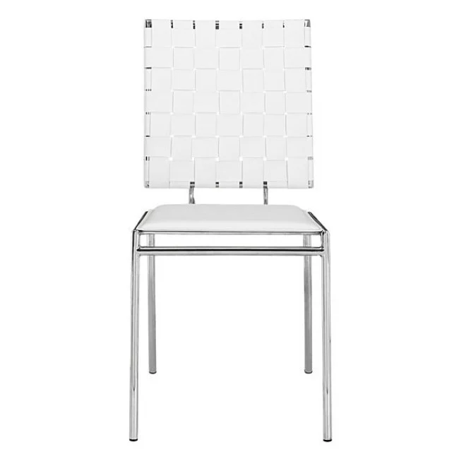 Modern Crisscross White Guest or Conference Chair (Set of 4) - Image 3