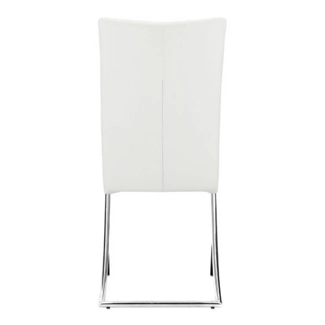 Modern White Leatherette Conference/Guest Chair with Chrome (Set of 2) - Image 4
