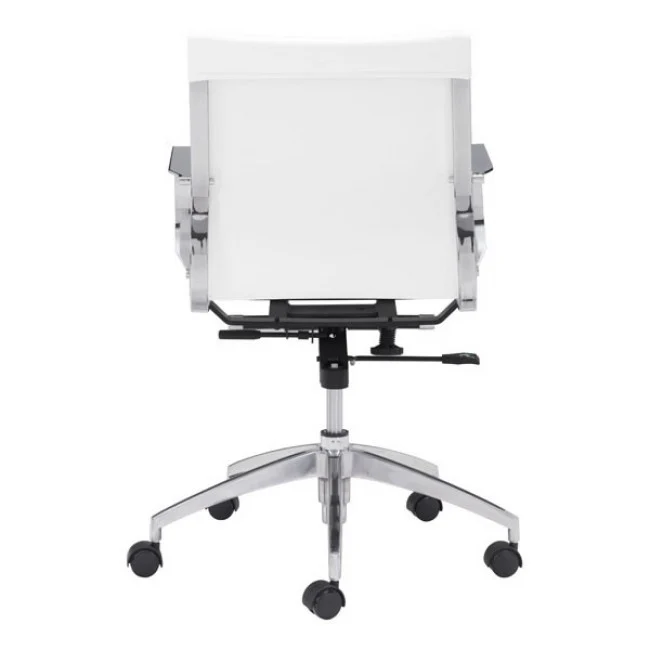 White Low-Back Ergonomic Office Chair - Image 4