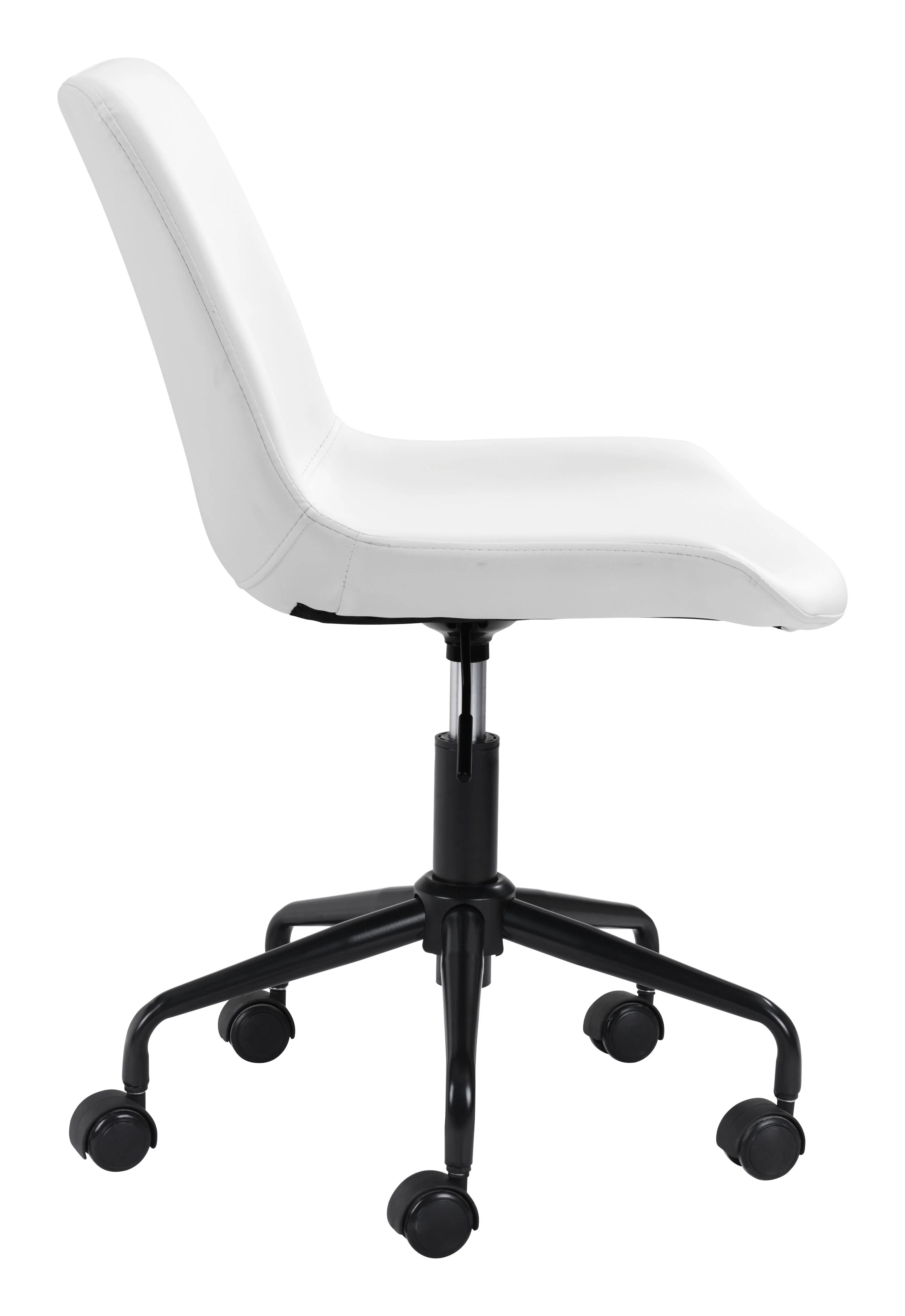 White Mid-Century Modern Armless Office Chair - Image 3