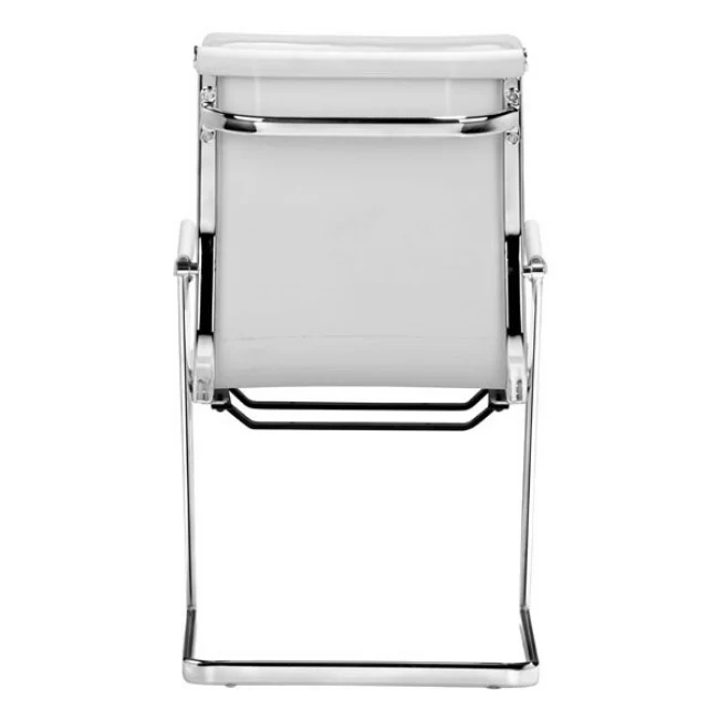 Ergonomic White Chromed Steel Guest or Conference Chair (Set of 2) - Image 4