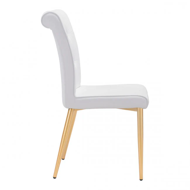 Stunning White Velvet & Buttons Guest or Conference Chair (Set of Two) - Image 2
