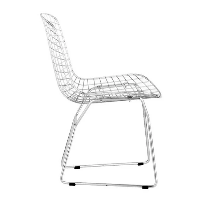 Classic Wire Frame Guest or Conference Chair w/ Espresso Cushion (Set of 2) - Image 3