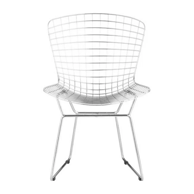 Classic Wire Frame Guest or Conference Chair w/ Espresso Cushion (Set of 2) - Image 4